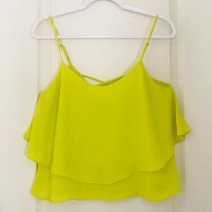 Yellow criss cross back blouse (small)